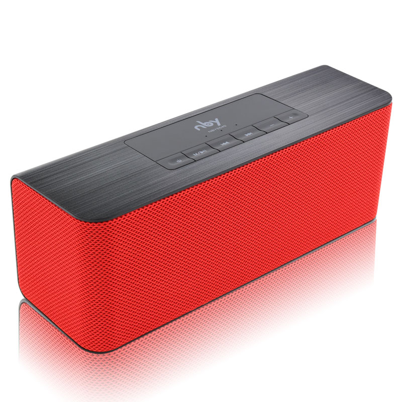 NBY 5540 Bluetooth Speaker Portable Wireless Speaker High-definition Dual Speakers with Mic TF Card Loudspeakers MP3 Player: Red