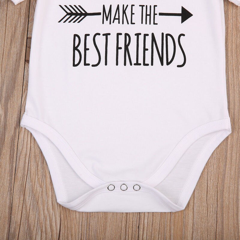 Katoen Cousins Gedrukt Pasgeboren Peuter Baby Baby Jongen Meisje Bodysuit Jumpsuit Kleren Korte Mouw Sunsuit Outfit Korte Kleding