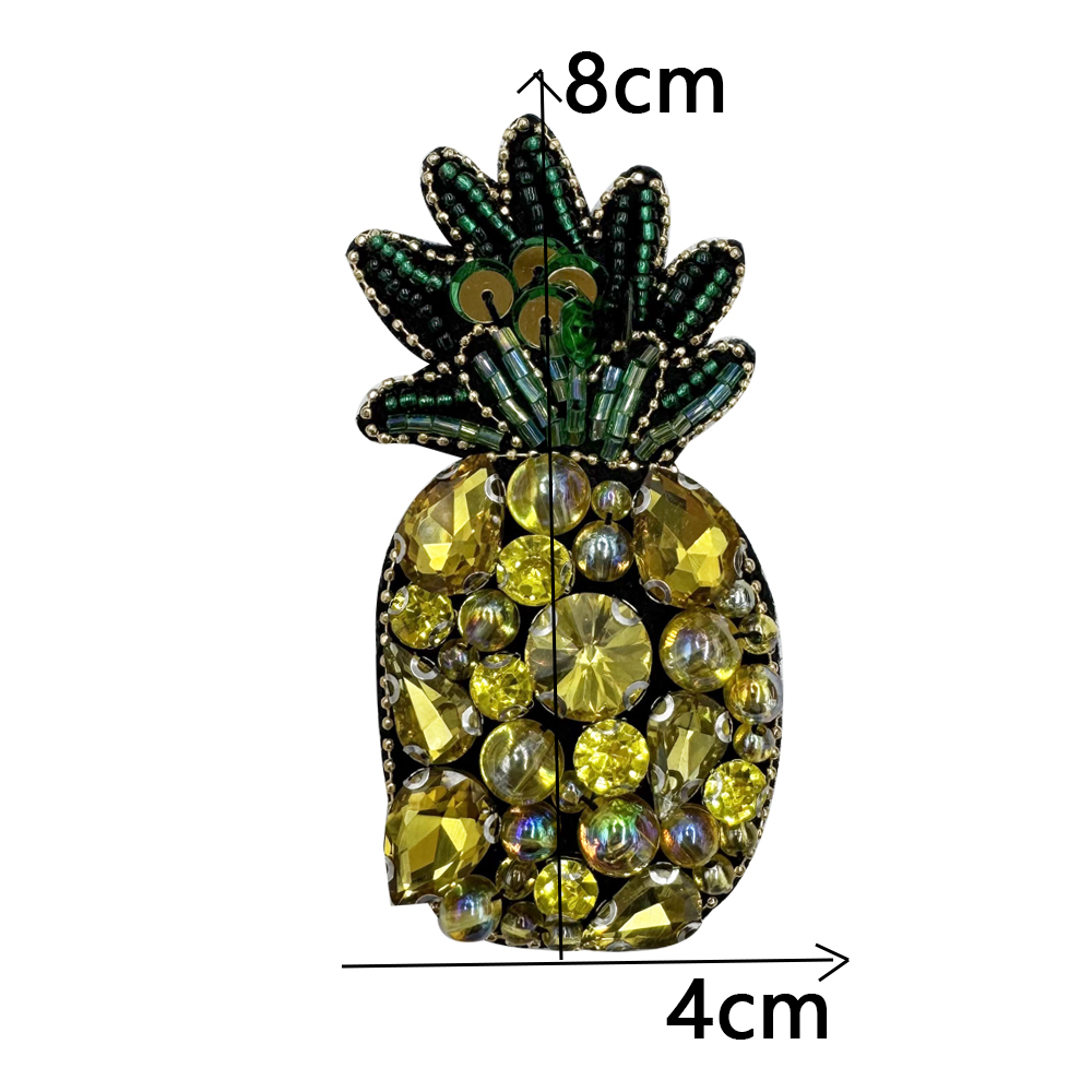 3D ręcznie robione ozdoby robić produktu koralikowy ananas, kubek, naszywka z drzewa kokosowego DIY akcesoria robić koralików naszywka robić szycia ﻿: Miedzi