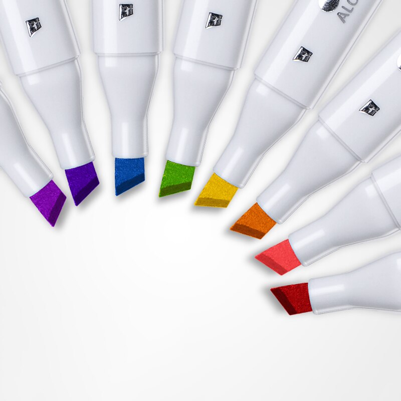 168 kleuren om uit te kiezen: enkele kunstmarker, penseelpen, schetsmarkers op alcoholbasis, markers met dubbele kop voor mangatekenen, kunstbenodigdheden