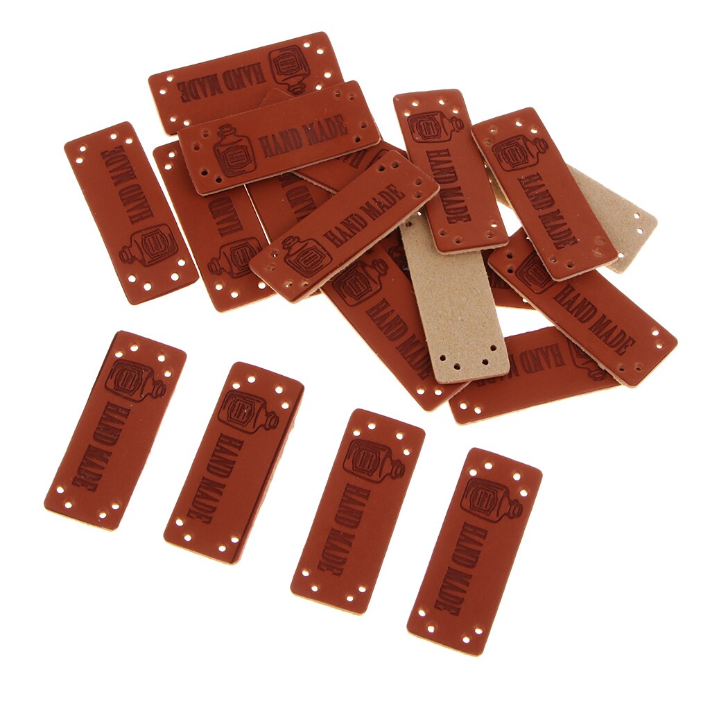 20x ręcznie robione skórzane etykiety skórzane metki ręcznie robione naszywki na odzież