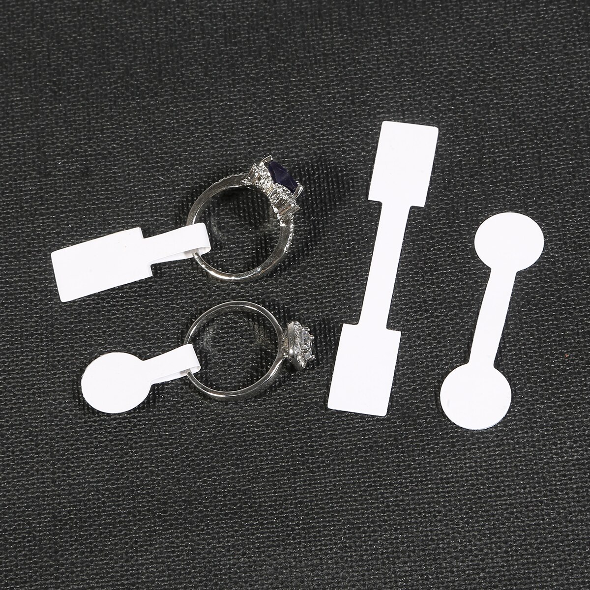 100pcs Square Circle White Paper Jewelry Display Card Labels Ring Sticker Hangtag Blank Paper Price Tag Labels Packaging