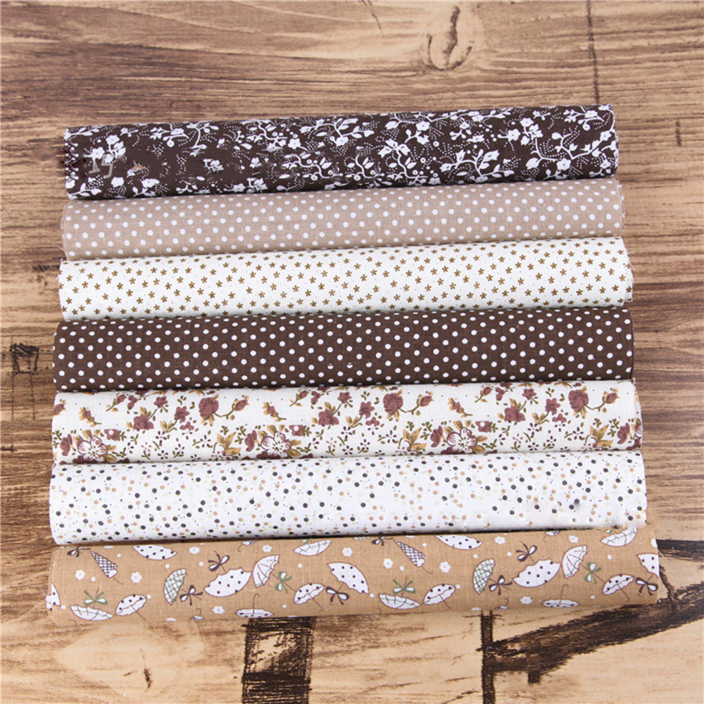 7 pièces bricolage à la main pur coton tissus Patchwork tissu groupe coton tissu bricolage fleur motif manuel tissu 50*50cm
