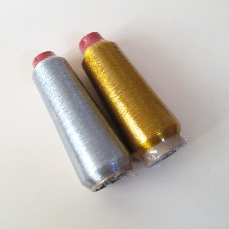 XUNZHE Gold / silver Computer Cross-stitch Threads Durable Overlock Sewing Machine Line Textile Metal Yarn Woven Line 2300 m