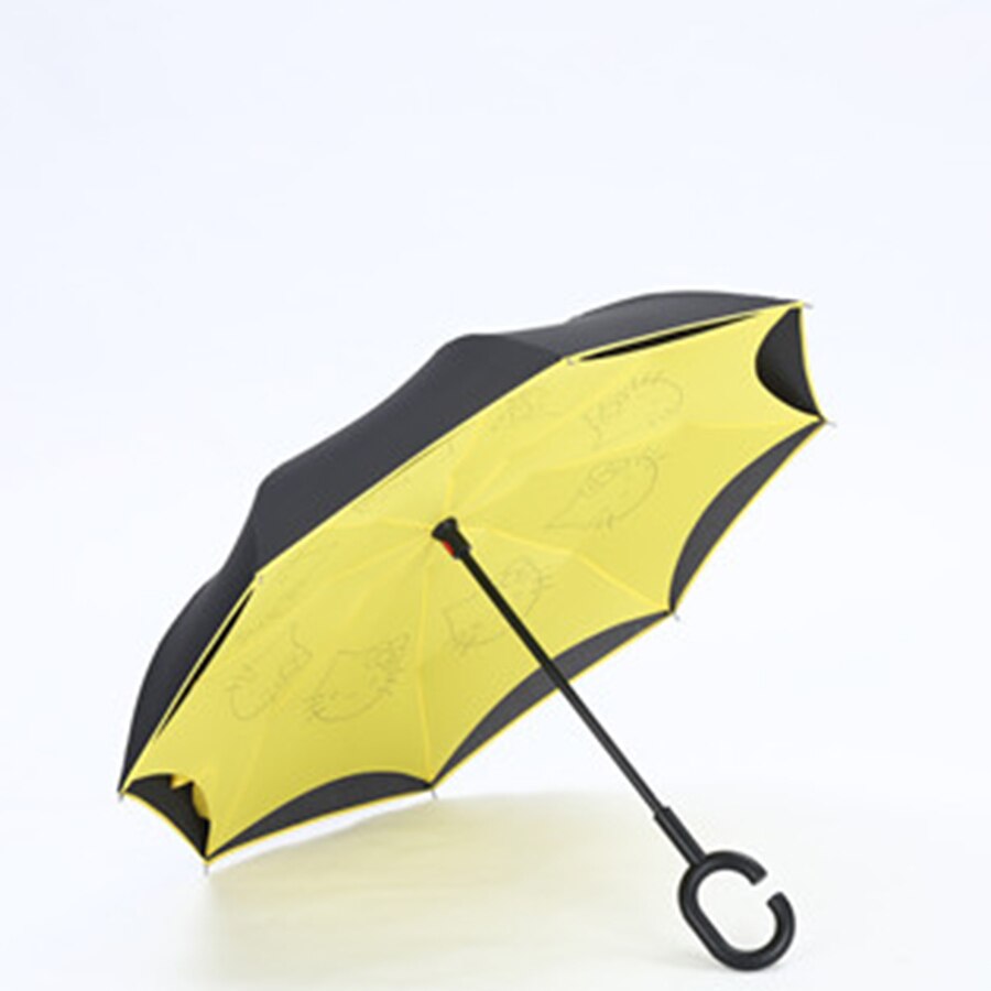 Barn omvendt paraply dobbeltlag børn dreng parasol regnfrakke paraply sol omvendt unbrella tegneserie inverso solcreme 35 ko 078