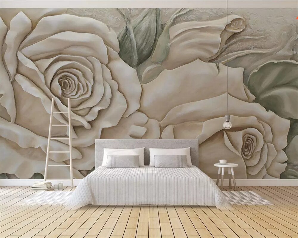 Beibehang papier peint muurschildering 3d 3d behang home decor custom reliëf bloemen behang tv achtergrond behang voor muren 3 d