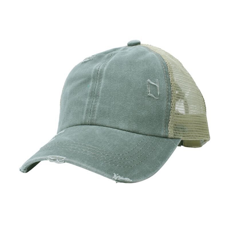 Baseball Cap Sunshade Breathable Cotton Ponytail Hat Headwear Outdoor Sports Wear With Adjustable Back Closure For Messy: H