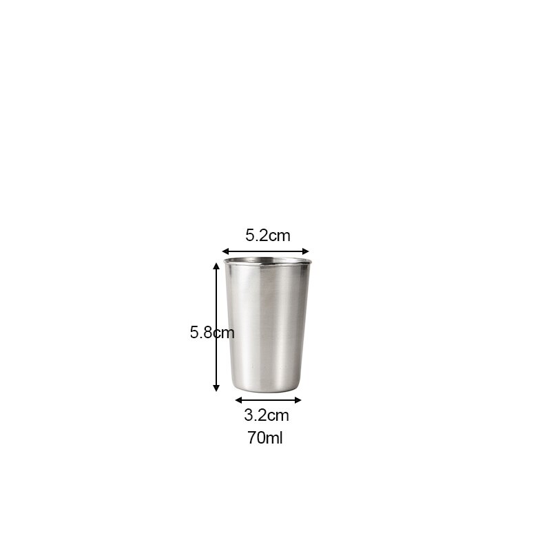 320-30ml Stainless Steel Shot Glasses Cups Wine Beer Whiskey Mugs Outdoor Home White Spirit Cup Tea Milk Mug: 70ml