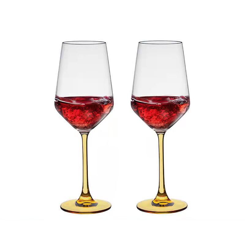 Vasos de cristal de Color rosa para cocina, Copa bonita, utensilios de cocina, champán, Burdeos, de boda, de amante de cumpleaños, 2 piezas: 2 pcs gold