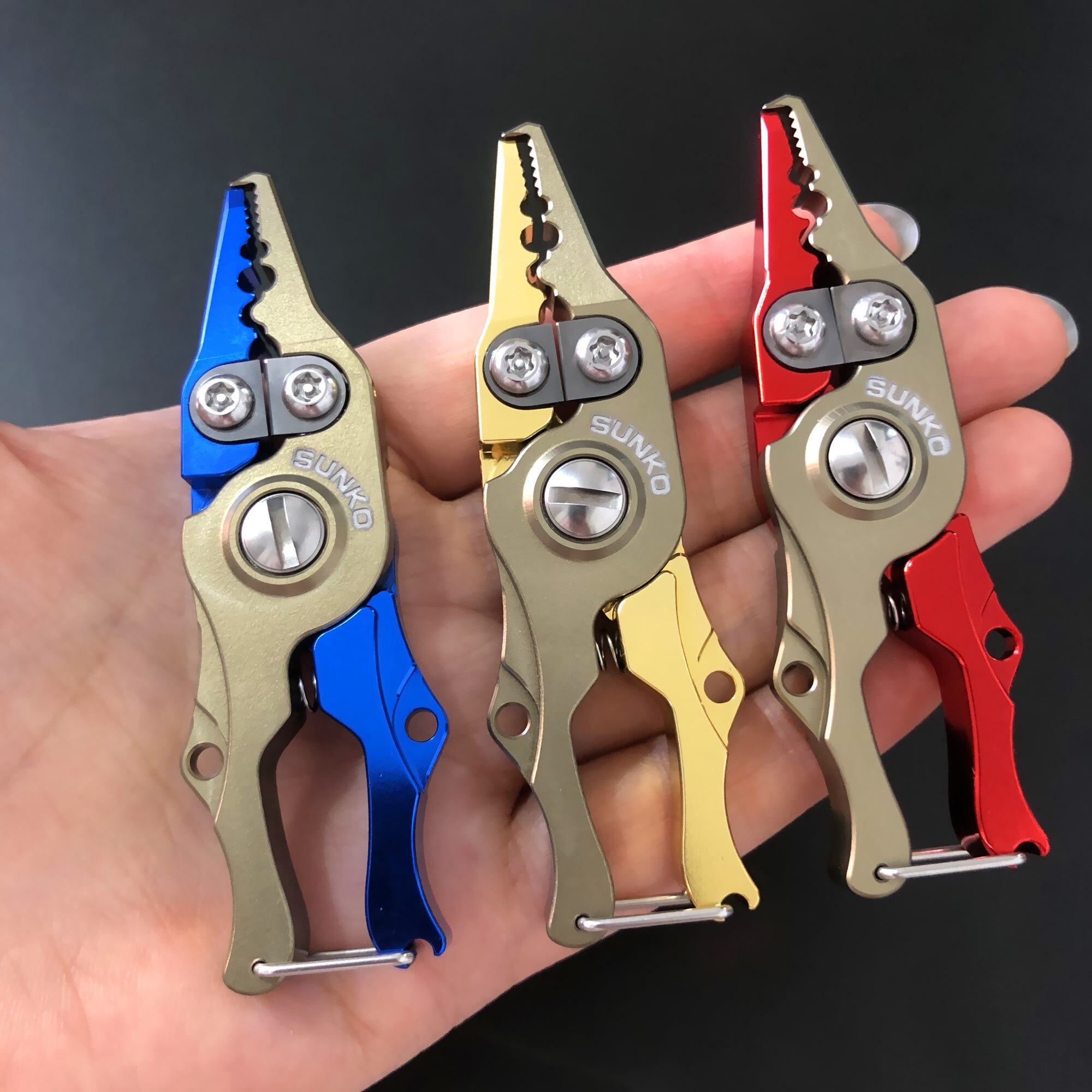 Mini Aluminium Legierung Angeln Zangen Griff einstellen Angelgerät Haken Erholen Cutter Linie Teilt Ring Angeln Werkzeug