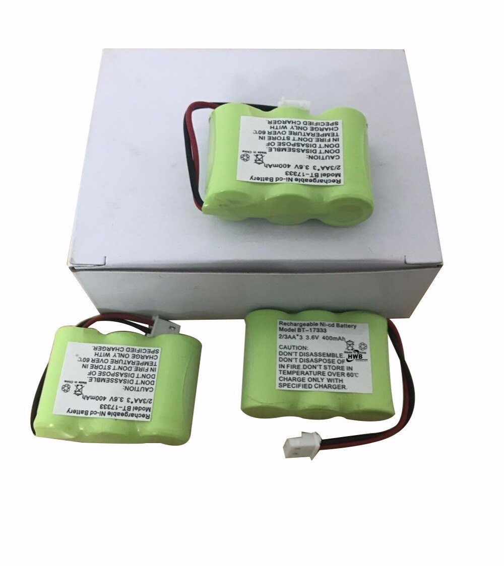 3.6v 400 mah nimh trådløst oppladbart batteri bt -17333 cpb 9607 erstatningspakke bt -163345 bt27333 ff1765s ff1770 ff1775