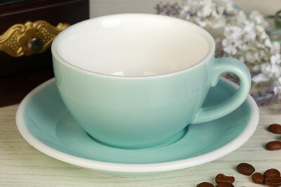 300ml bunte dicke körper neue Knochen China Cappuccino tassen und untertassen, keramik kaffee tasse untertasse: 4matt