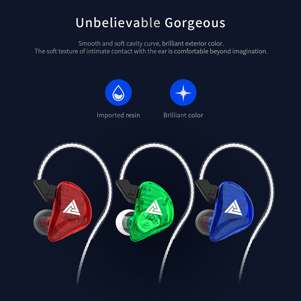 QKZ CK5 Wired Earphone Stereo Race Sports In-ear Heavy Bass Headset Transparent Mobile Phone Music Earphones with Microphone