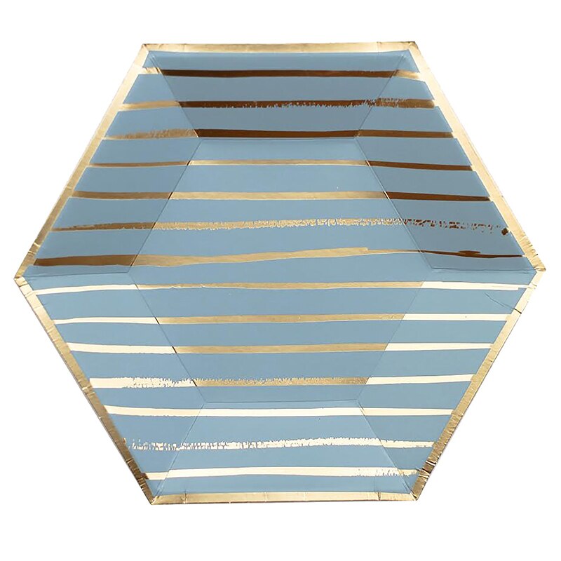 Business Party Papier Wegwerp Diner Plaat Set Birthday Party Cake Stand Milieu Picknick Servies Rietjes: A 8inch plate 8pcs