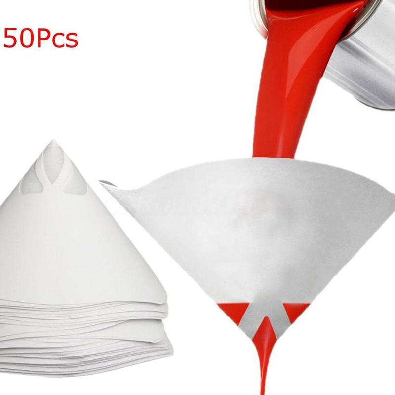 50PCS Paper Paint Strainers Paper Paint Conical Strainers Funnel Tool Mesh Strainer Paint Filter Cone G3L9