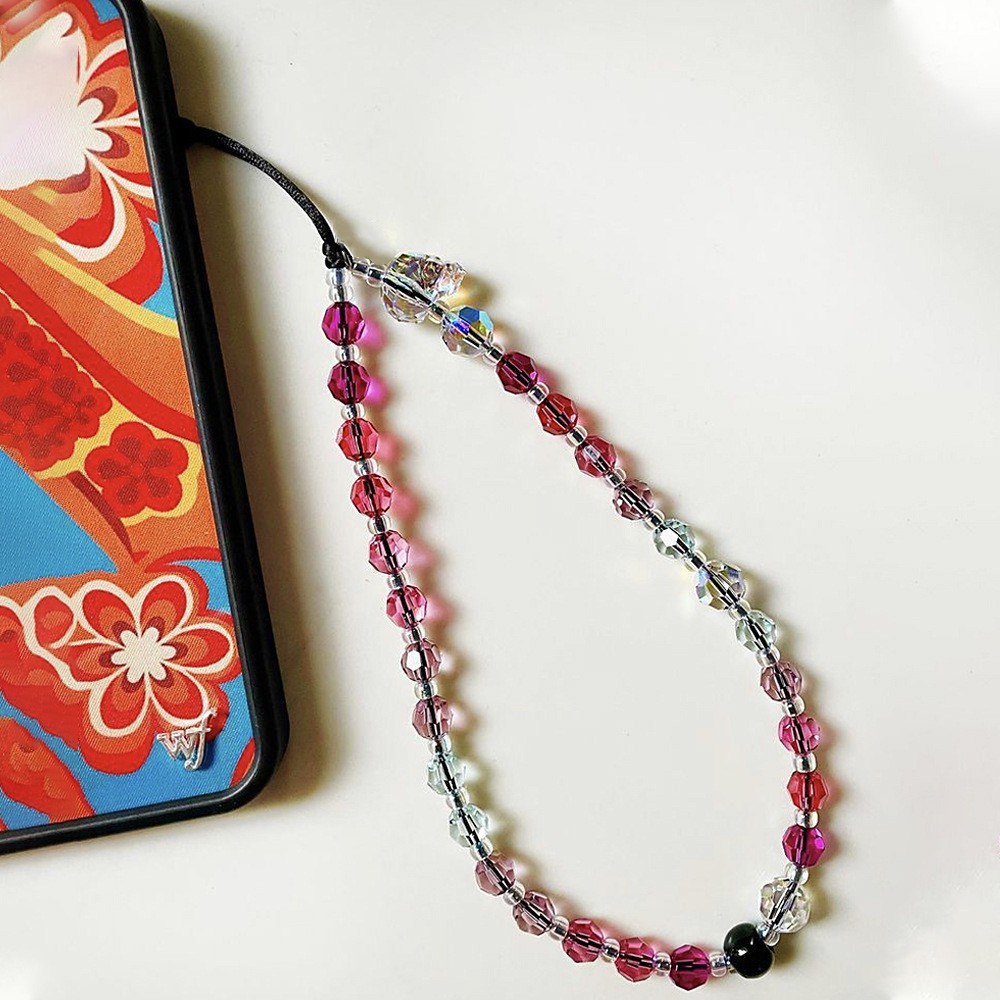 Hight Kristal Kralen Ketting Voor Mobiele Telefoon Geval Schedel Charm Telefoon Riemen Telefoon Lanyard Sieraden