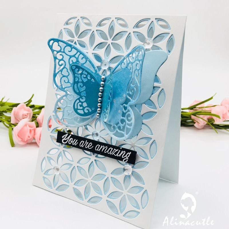 Die Cut Metal Cutting die butterfly 7pc layered lace butterfly Scrapbook Paper Craft Handmade Card Punch Art Cutter Die Cut