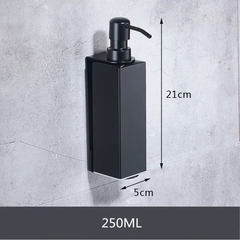Liuyue Zeep Lotion Dispensers Zwart Rvs Badkamer Muur Gemonteerde Vierkante Fles Voor Kitchen Sink Zeep Lotion Dispenser