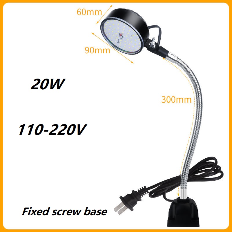 Máquina herramienta LED de 8/12/20W, lámpara de trabajo, Base magnética para taller, máquina de coser con cuello de cisne, torno, equipo CNC, iluminación de 110-220V: Caqui oscuro / 10 W
