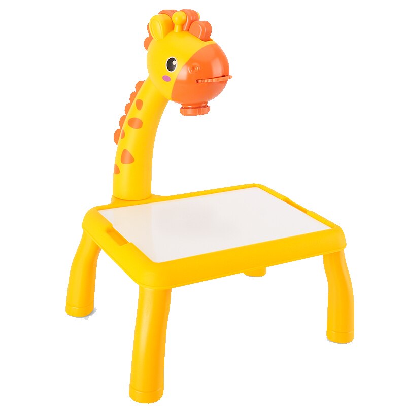 Kinderen Led Projector Art Tekening Tafel Speelgoed Kinderen Schilderen Board Bureau Arts Ambachten Educatief Verf Gereedschap Speelgoed Voor Meisje: YELLOW