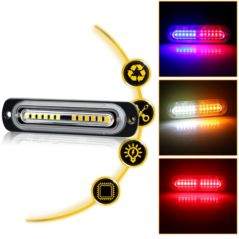 1 Set 16*12 LED 12V Strobe Lights For Car Emergency Ambulance Police Flashing Light With Remote Control Red White Amber Blue