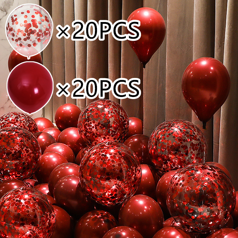 40/20Stck 10 zoll Granatapfel verrotten Konfetti Latex Luftballons Hochzeit Globos Geburtstag Baby dusche Haus Neue jahr Party dekorationen: 40PCSJ