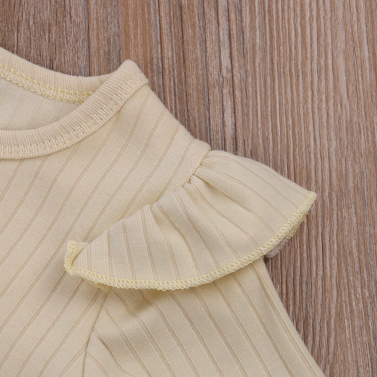 Baby Jongen Meisje Footed Romper Leuke Lange Mouwen Effen Kleur Gebreide Een Stuk Footies Pyjama 0-6Months