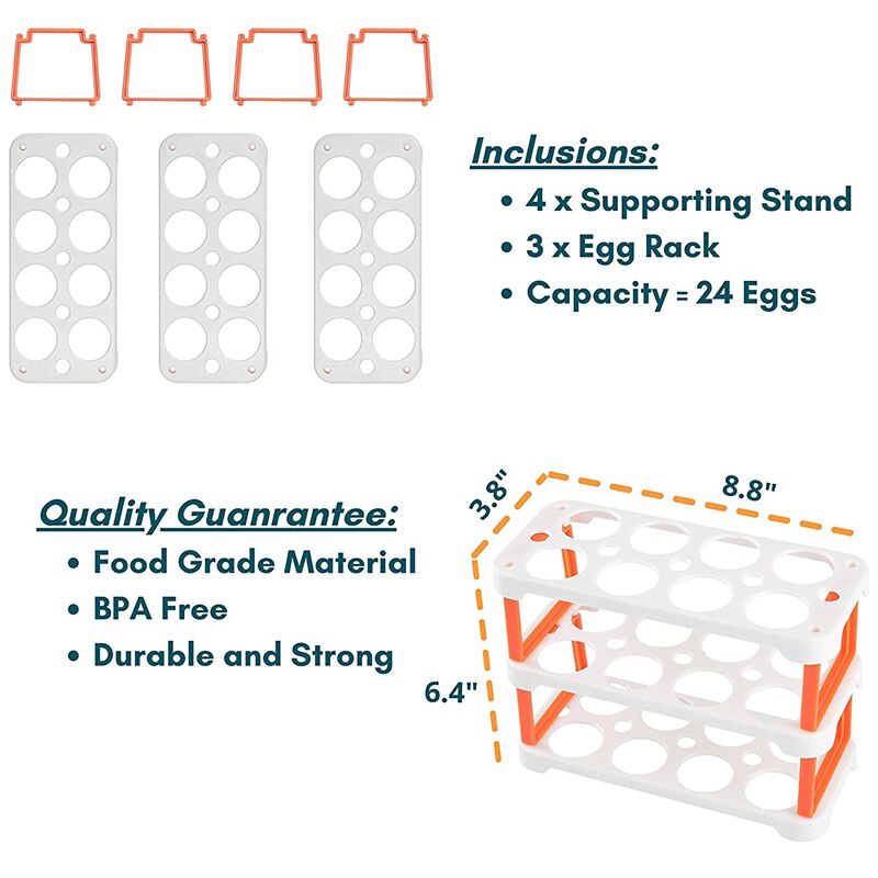 24 Ei Container Voor Koelkast Deur Ei Houder Voor Koelkast Plastic Ei Houder Voor Koelkast Organizer