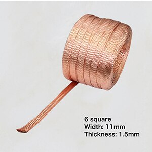 1m 2.5 kvadrat  to 185 kvadrat bredd 6mm-60mm tjocklek 1.5mm-10mm koppar flätad koppar ledande tejp koppar anslutningstråd: 6