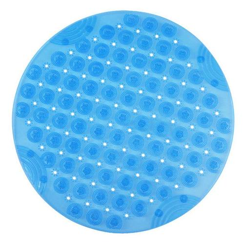 Tapis de bain rond antidérapant en PVC, en Silicone, pour douche, brosse pour les pieds, pointe de peau morte, perles, accessoires de bain: Clear Blue