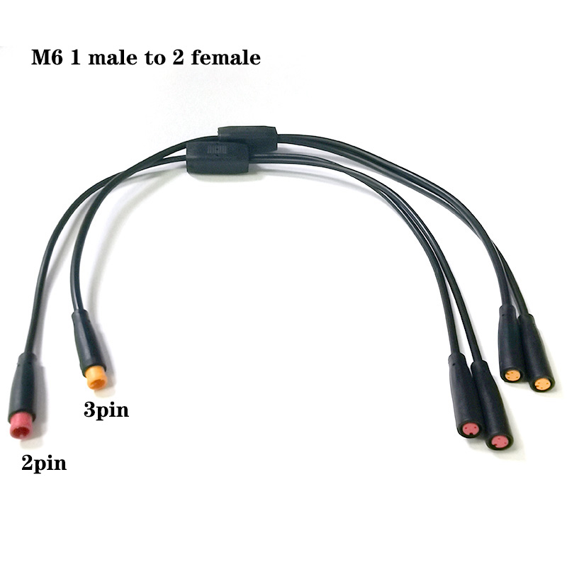 6 mm M6 2 3 5 Stift 1 Stecker auf 2 Buchse Splitter Julet elektrisch Hintern Kabel Stecker für E-Fahrrad wasserdichtes Signalsensor-Kabel