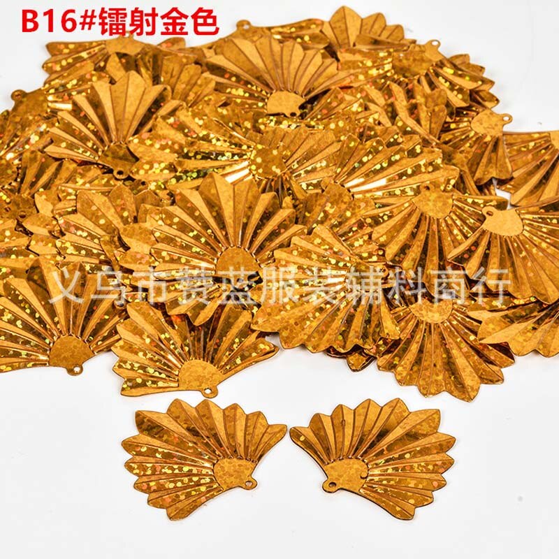 35 × 37mm waaiervormige kralen pailletten diy handgemaakte kleding accessoires materiaal feestdecoratie pailletten  jj386: B16
