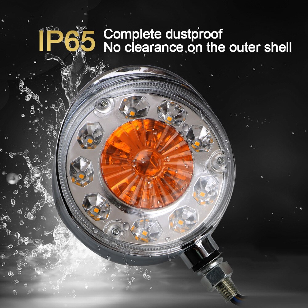 Luces LED intermitentes para camiones, coches, remolques, tractores, autobuses, barcos, 24V, luz de parada de doble cara, luces de indicador lateral rojo/amarillo