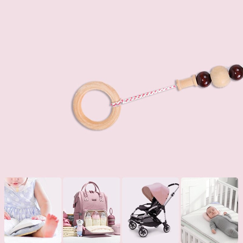 4 Stks/set Baby Play Gym Frame Wandelwagen Opknoping Hangers Hout Ring Bijtring Molaire