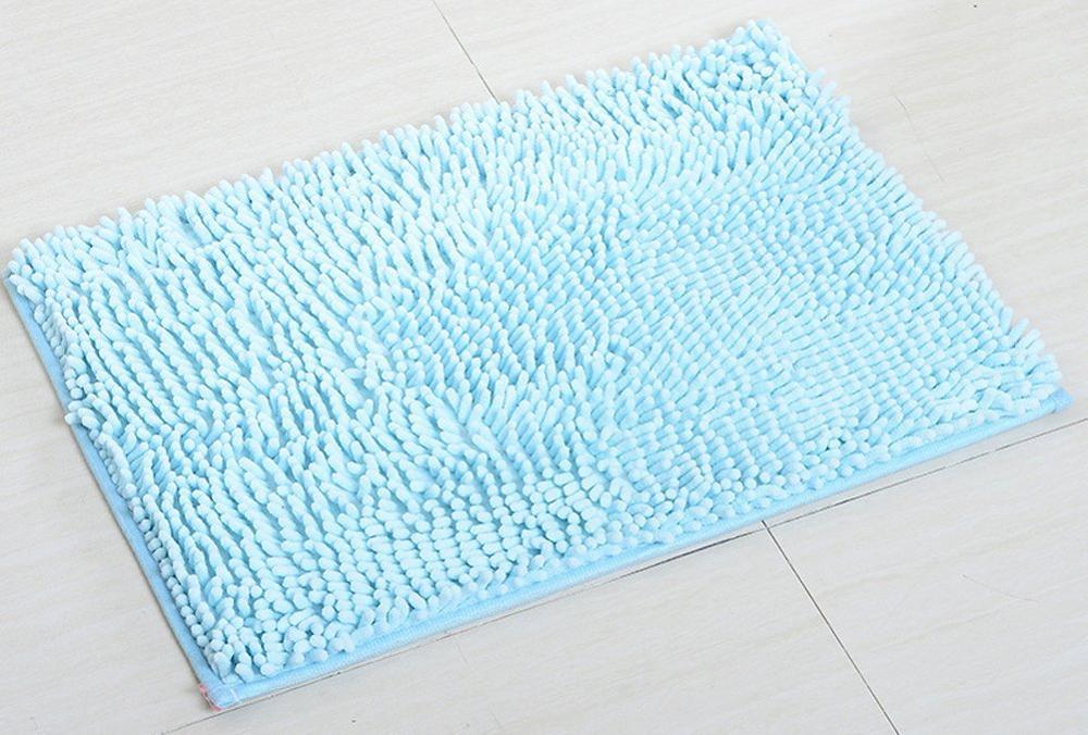 40*60 CM tapis de salle de bain Chenille tapis de bain antidérapants tapis de sol en microfibre absorbant l'eau rapide: PU ciel