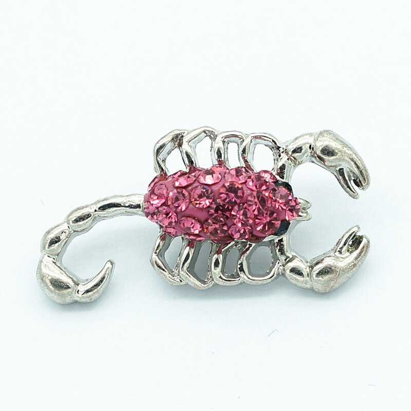 beauty Rhinestone&Clay manual colorful Scorpion 18MM snap buttons fit snap bracelet snap jewelry KZ2141: B