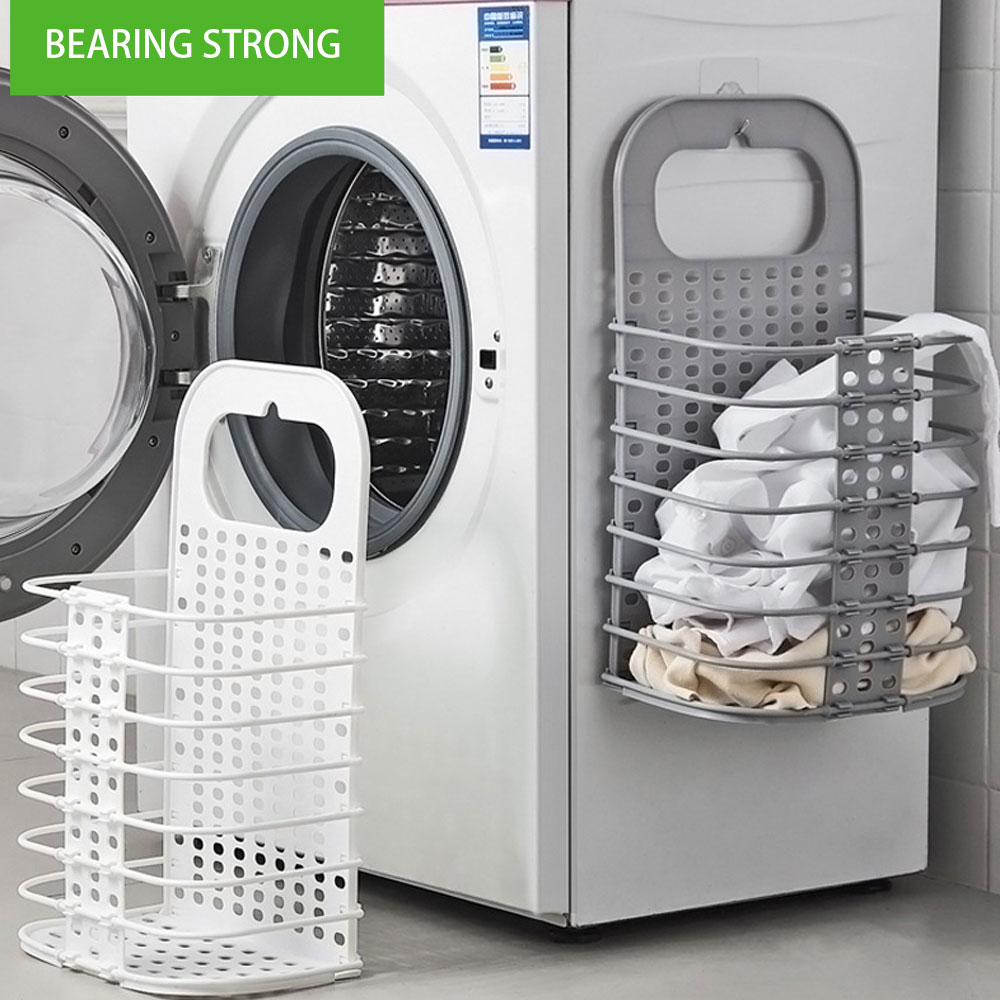 Hanging laundry hamper Plastic Clothes Network Fold Dirty Clothes Hamper Laundry Basket Family Washing Store Dirty Clothes