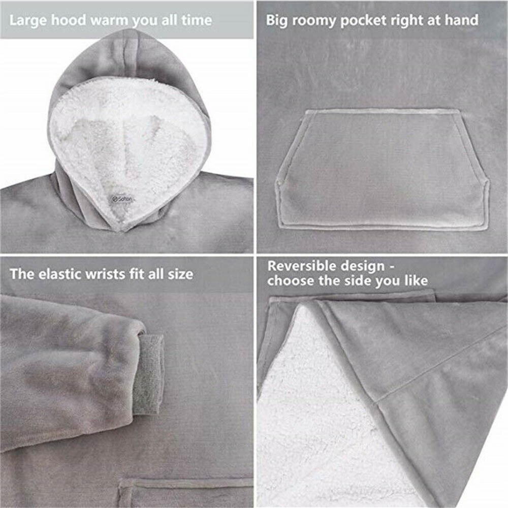 Blanket Hoodie Soft&Warm Coat Wear Oversized Sweatshirt