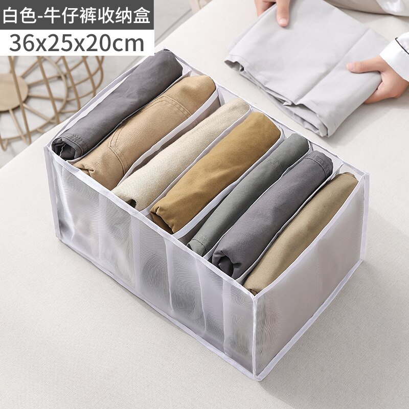 Bra Storage Drawers Panties Socks Ties Drawer Divider Closet Cabinet Wardrobe Organizer Home Foldable Clothes Organizer: White jeans