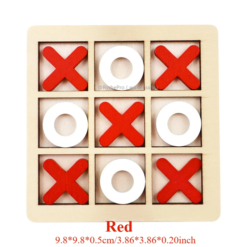 Tick Tac Zehe Holzbrettspiel für klassisches Familienspiel Kinderpuzzle Xo Schachblöcke Spiele Demenzaktivitäzehn für Senioren: Blau