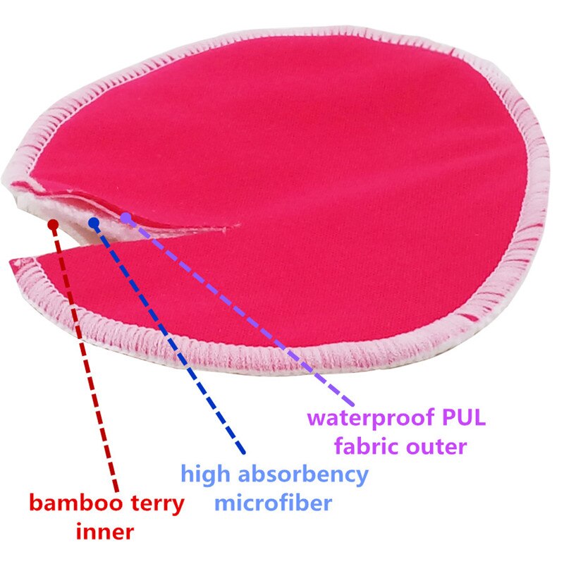 Mehrweg Bambus Brust Pads Für Fütterung Wasserdicht PUL Große Saugfähigkeit Mikrofaser Schwangere Frauen Stillen Pflege Pad 12cm