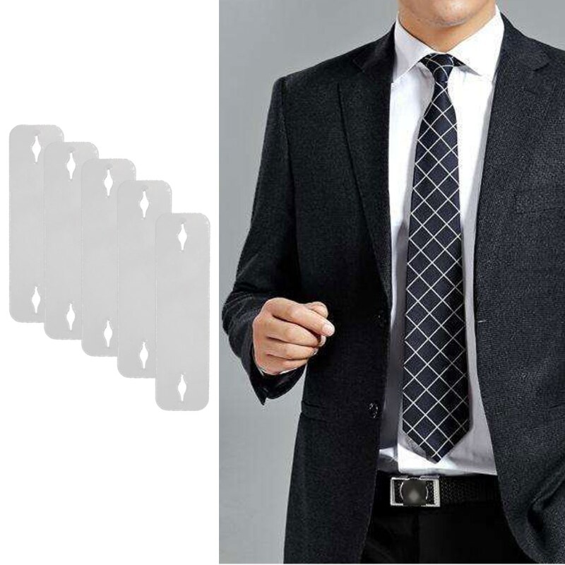 5Pcs Onzichtbare Elegante Mannen Pak Praktische Tie Clip Plastic Clear Onzichtbare Tie Revers Pin Plakjes Houden Stropdas In plaats