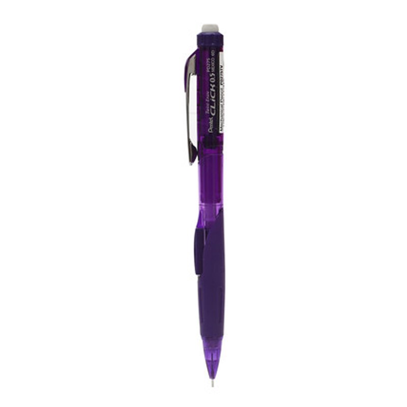 4 portaminas pentel  pd275 , borrador automático de lápiz de 0.5mm lados, japón, 4 colores, útiles de escritura, material de oficina y escolar.: Púrpura 