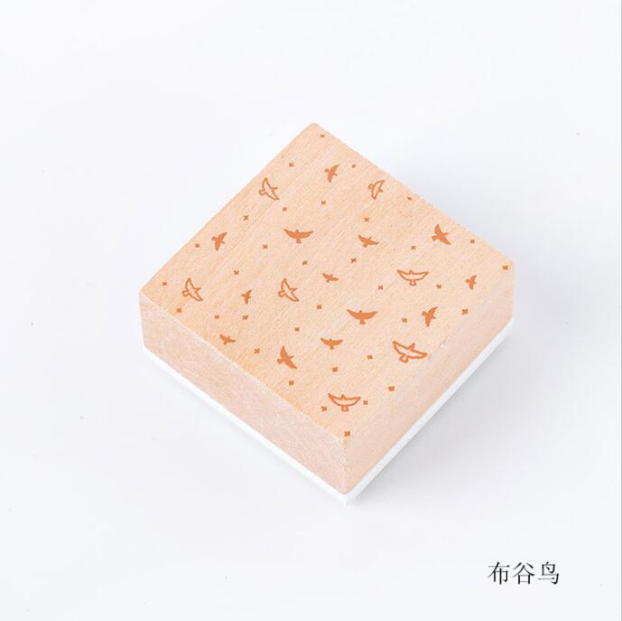 XINAHER, sello Vintage de decoración de cuaderno con Árbol de pájaros, sellos de goma madera para scrapbooking, papelería DIY, sello estándar artesanal: A