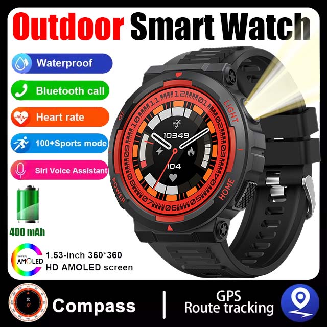 Iluminação LED ao ar livre relógio inteligente para homens, Huawei, chamada Bluetooth, bússola, IP68, 3ATM, nadar à prova d'água, faixa GPS Smartwatch, novo, 2022: Verde