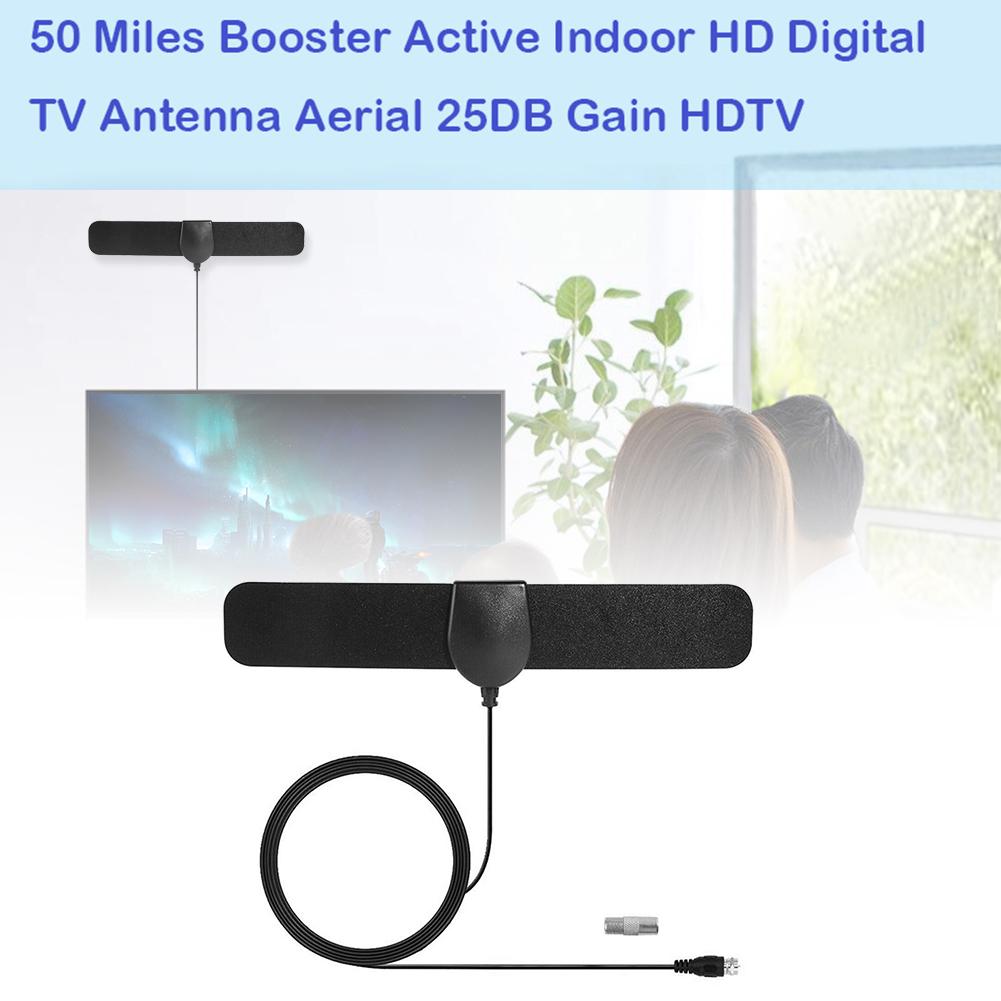 50 Mijl Indoor Digitale Tv Antenne 1080P Hdtv Vhf Uhf Signaal Ontvanger Versterker Opslag Temperatuur-45-85 celsius
