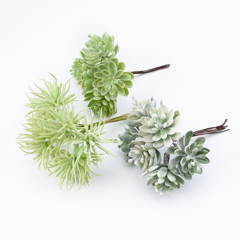 6 stk kunstige planter plastblomst til fest jul hjemmedekorasjon tilbehør scrapbooking gjør-det-selv-godteriboks