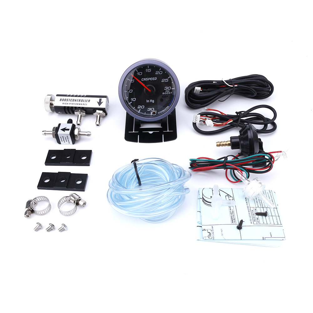 CNSPEED 60mm Turbo Boost Gauge 30PSI + Verstelbare Turbo Boost