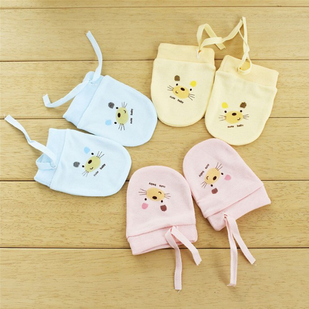 Spring 0-3months 100% cotton baby proof gloves Neonatal gloves comfortable breathe freely baby gloves newborn baby mitten