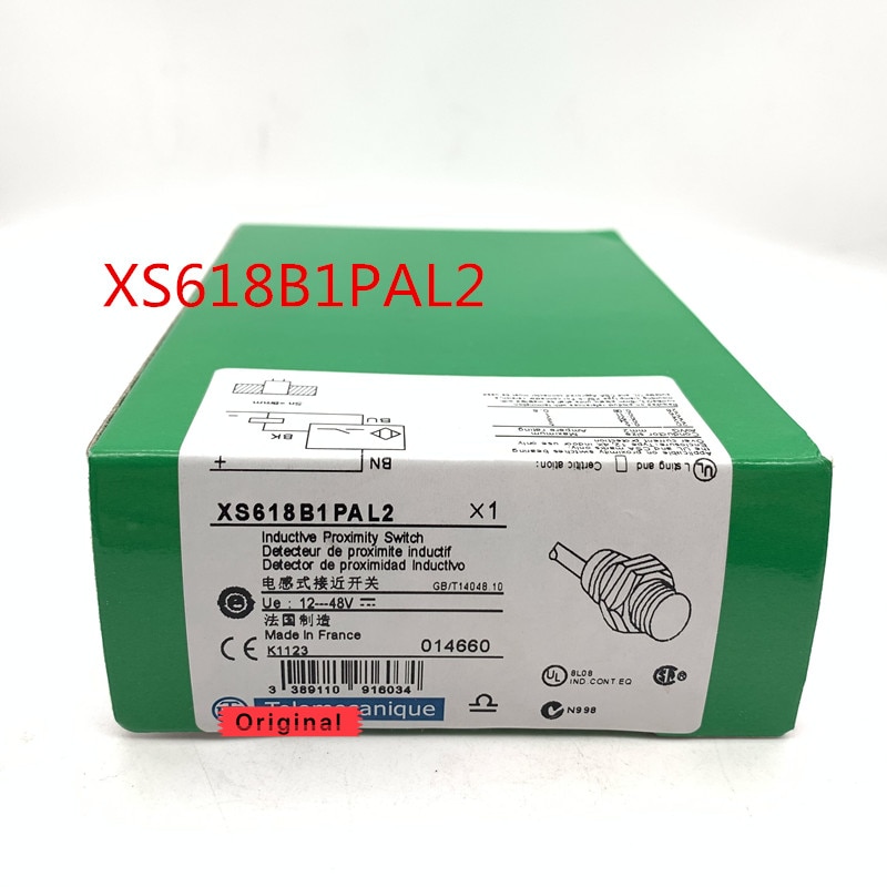 2 stk  xs618 b 1 nal 2 xs618 b 1 venn 2 schneider nærhetsbryter sensor høy